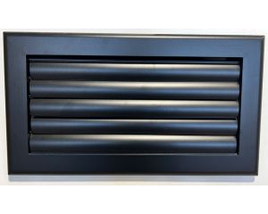 Grille soufflage lames courbes 400x150 noire