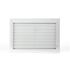 Grille de reprise ailettes droites 600x600 blanc mat